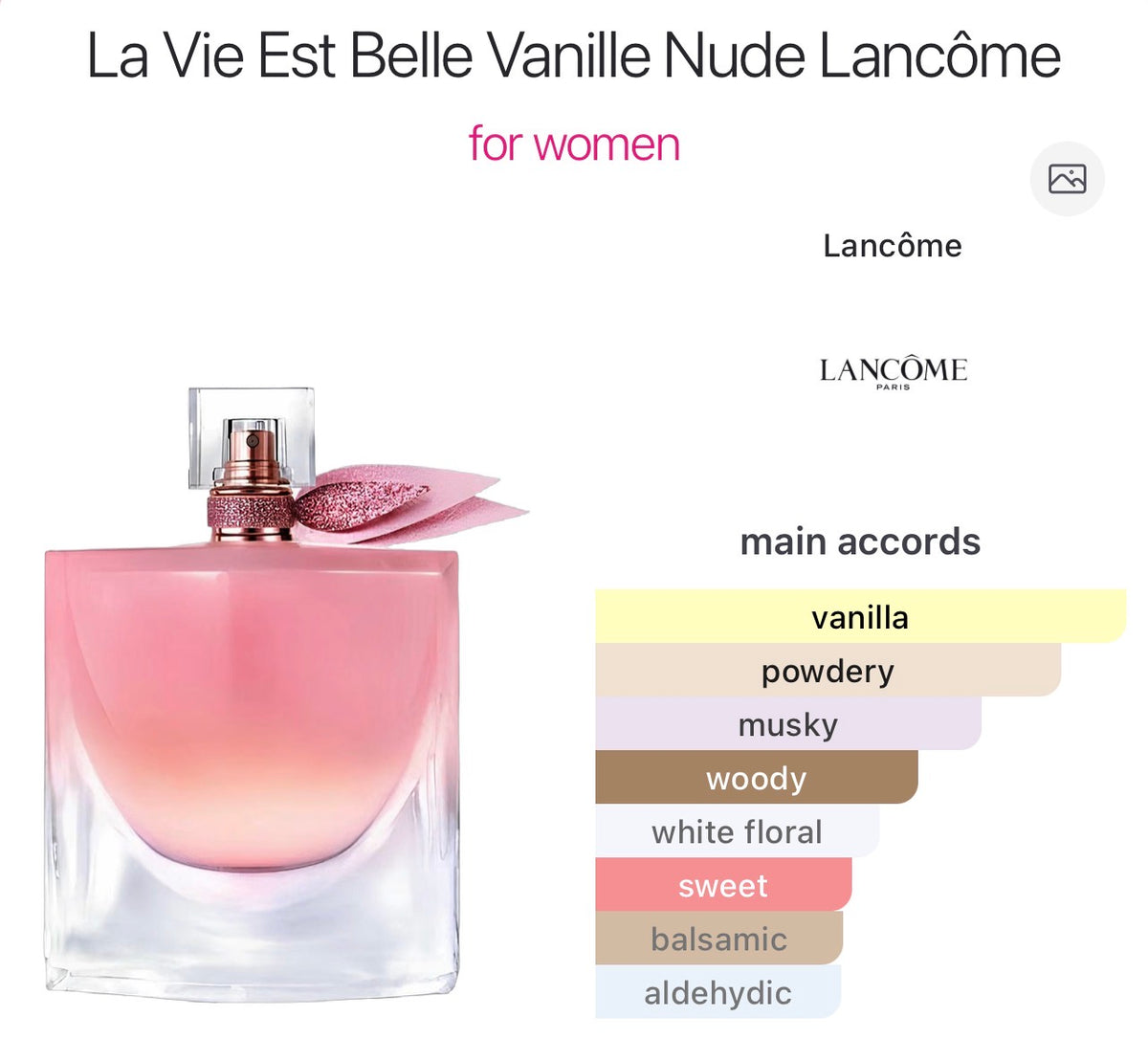 LANCOME La Vie Est Belle Vanille Nude Edp 100ml