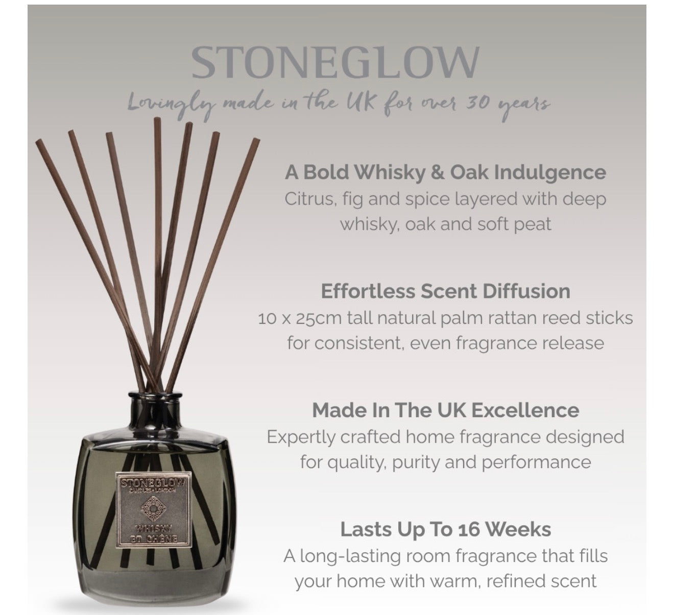 Stoneglow whisky et chene diffuser