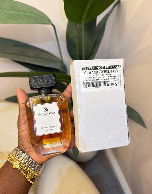 Swiss Arabian oud and lychee tester