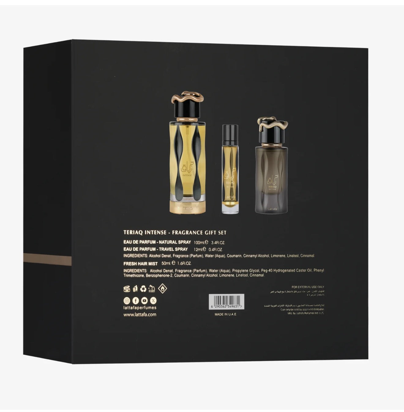 Lattafa Teriaq Intense 3-in-1 giftset