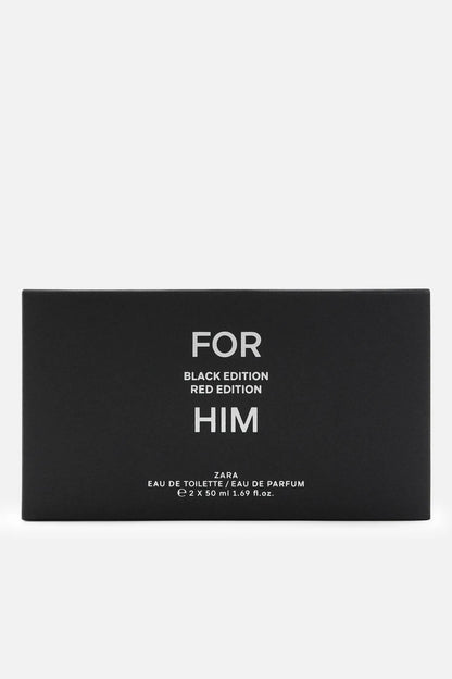 Zara for him black and red edition giftset