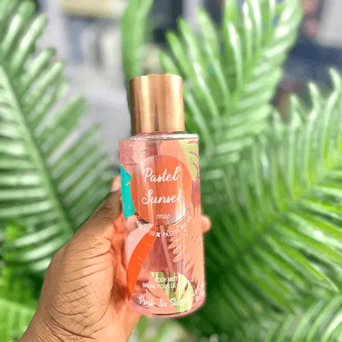 pink in sweet pastel sunset body mist